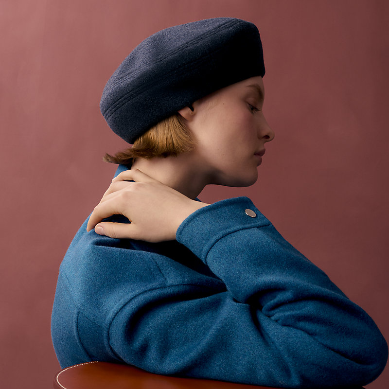 HERMES サントノーレ・アン・フィネス ベレー帽 セリエ Saint-Honore Rocabar beret - Brown | Hermès USA